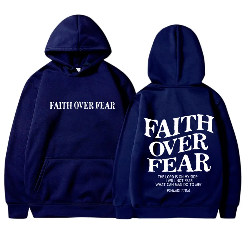 FAITH OVER FEAR Print Hoodies  - đánh giá và giá Fear Of God Essential